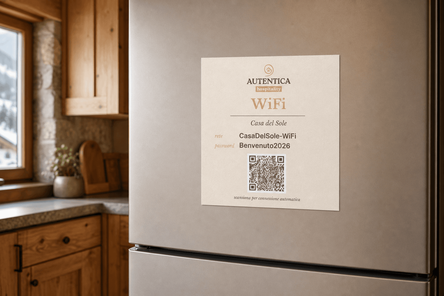 Adesivo wifi brandizzato in stanza